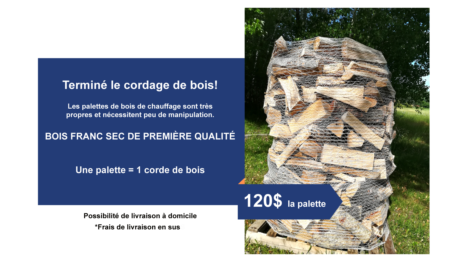 Bois de chauffage sur palette